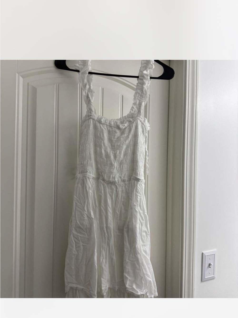 White Ruffled Strap Sundress
